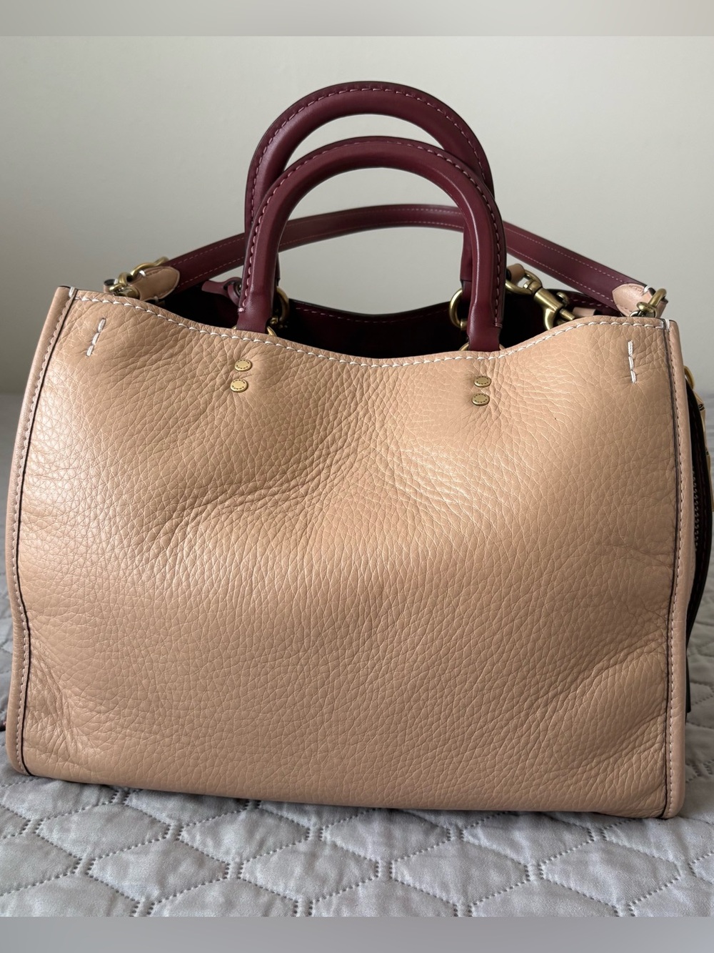 Rare COACH Rogue 30 leather bag satchel with rose appliqué - Picture 2 of 15
